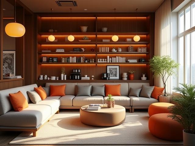 Comfortable office amenity lounge designed for employee relaxation and interaction